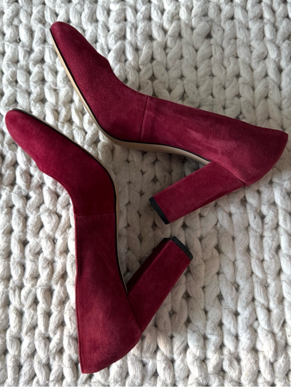 Marc Fisher Round Toe Suede Block Heel Pumps, size 8